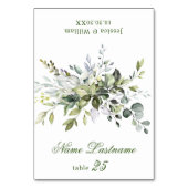 Elegant Dusty Blue Eucalyptus Wedding Escort Card Kaart (Voorkant)