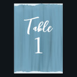 Elegant Dusty Blue Faux Glass Painted Wedding Kaart<br><div class="desc">Ideaal voor stoffige blauwe,  marineuze,  turquoise of aquamarine-thema bruiloften en feestelijkheden. Deze tabelnummers lijken op met de hand geschilderd glas. Voer gewoon de getallen in met de aanpassingsfunctie. Vind briefpapier en accessoires voor de bruiloft in mijn winkel.</div>