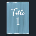 Elegant Dusty Blue Faux Glass Painted Wedding Kaart<br><div class="desc">Ideaal voor stoffige blauwe,  marineuze,  turquoise of aquamarine-thema bruiloften en feestelijkheden. Deze tabelnummers lijken op met de hand geschilderd glas. Voer gewoon de getallen in met de aanpassingsfunctie. Vind briefpapier en accessoires voor de bruiloft in mijn winkel.</div>