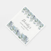 Elegant Dusty Blue Floral 100th Verjaardag Custom Servet (Hoek)