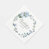 Elegant Dusty Blue Floral 50th Birthday Custom Servet (Hoek)