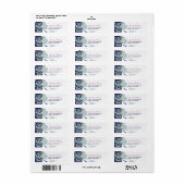 Elegant Dusty Blue Floral Address Etiket (Full Sheet)
