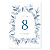 Elegant Dusty Blue Floral Arch Wedding Kaart (Achterkant)