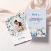 Elegant Dusty Blue Floral Baby shower Bedankkaart