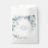 Elegant Dusty Blue Floral Baby shower Bedankzakje (Voorkant)