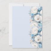 Elegant Dusty Blue Floral Baby shower Kaart (Achterkant)