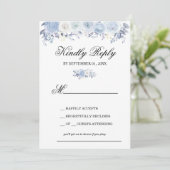 Elegant Dusty Blue floral Background Request Kaart (Staand voorkant)
