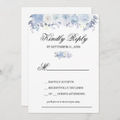 Elegant Dusty Blue floral Background Request Kaart (Voorkant / Achterkant)