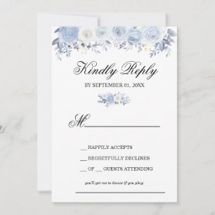Elegant Dusty Blue floral Background Request Kaart