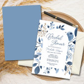 Elegant Dusty Blue Floral Boho Vrijgezellenfeest Kaart
