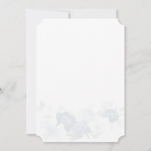 Elegant Dusty Blue Floral Botanical Wedding Kaart (Achterkant)