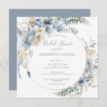 Elegant Dusty Blue Floral Bridal Shower Kaart<br><div class="desc">Elegant Dusty Blue Floral Bridal Shower Invitation. Deze romantische uitnodigingen zijn perfect om de moderne bruid te douchen. Rol neer en klik op dit collectie om passende punten te vinden.</div>