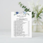 Elegant Dusty Blue Floral bride of groom games Pap (Staand voorkant)