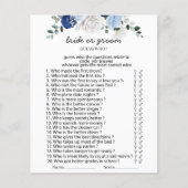 Elegant Dusty Blue Floral bride of groom games Pap (Voorkant)