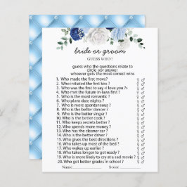 Elegant Dusty Blue Floral bride of groom games Pap