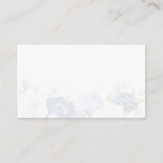 Elegant Dusty Blue Floral Bruiloft Online Details Informatiekaartje (Achterkant)