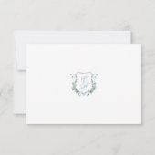 Elegant Dusty blue Floral Calligraphy RSVP Kaartje (Achterkant)