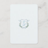 Elegant Dusty blue Floral Calligraphy Wedding Informatiekaartje (Achterkant)