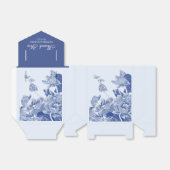 Elegant Dusty Blue Floral Classic Chinoiserie Bedankdoosjes (Uitgevouwen)