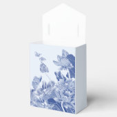 Elegant Dusty Blue Floral Classic Chinoiserie Bedankdoosjes (Geopend)
