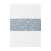 Elegant Dusty Blue Floral Crest Monogram Weddensch Uitnodigingen Wikkel (Achterkant Voorbeeld)