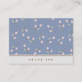 Elegant Dusty Blue Floral Dank u Visitekaartje (Voorkant)