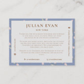 Elegant Dusty Blue Floral Dank u Visitekaartje (Achterkant)