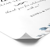 Elegant Dusty Blue Floral Favor Wedding Sign Poster (Hoek)
