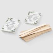 Elegant Dusty Blue Floral Foliage Trouwprogramma Handwaaier (Niet-gemonteerd)