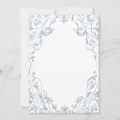 Elegant Dusty Blue Floral Frame Bridal Shower Kaart (Achterkant)