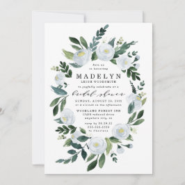 Elegant Dusty Blue Floral Garden Vrijgezellenfeest Kaart