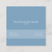 Elegant Dusty Blue Floral Gold Frame Rustic Wreath Vierkante Visitekaartje (Achterkant)