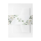 Elegant Dusty Blue Floral Greenery Wedding Uitnodigingen Wikkel (Voorkant Voorbeeld)