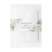 Elegant Dusty Blue Floral Greenery Wedding Uitnodigingen Wikkel (Voorkant Voorbeeld)