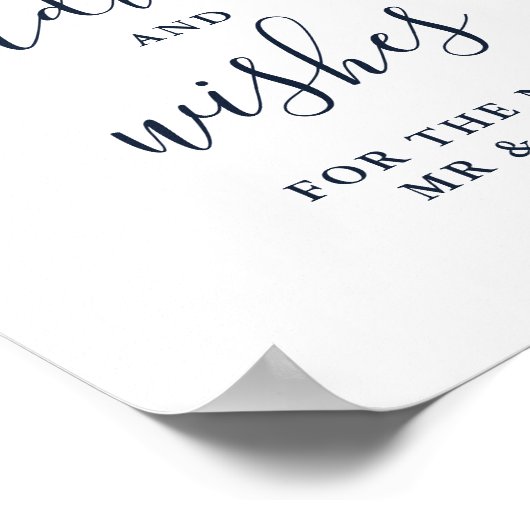 elegant dusty blue floral guidance and wish sign poster (Hoek)