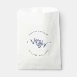 Elegant Dusty Blue Floral Heart Wedding Bedankzakje