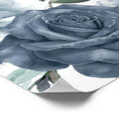 Elegant Dusty Blue Floral Horizontal Wedding Poster (Hoek)