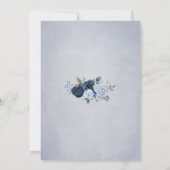 Elegant Dusty Blue Floral Kaart (Achterkant)
