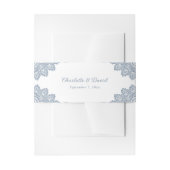 Elegant Dusty Blue Floral Lace Wedding Uitnodigingen Wikkel (Voorkant Voorbeeld)