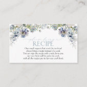 Elegant Dusty Blue Floral Neem een recept mee Informatiekaartje (Voorkant)