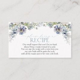 Elegant Dusty Blue Floral Neem een recept mee Informatiekaartje