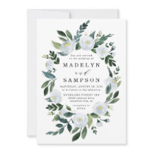 Elegant Dusty Blue Floral Rustic Garden Wedding