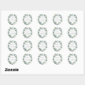 Elegant Dusty Blue Floral Rustic Garden Wedding Ronde Sticker (Vel)