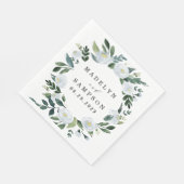 Elegant Dusty Blue Floral Rustic Garden Wedding Servet (Hoek)