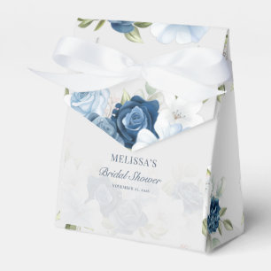 Elegant Dusty Blue Floral Rustic Vrijgezellenfeest Bedankdoosjes