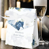 Elegant Dusty Blue Floral Rustic Vrijgezellenfeest Bedankdoosjes