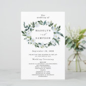 Elegant Dusty Blue Floral Rustic Wedding Programs (Staand voorkant)