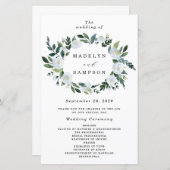 Elegant Dusty Blue Floral Rustic Wedding Programs (Voorkant / Achterkant)