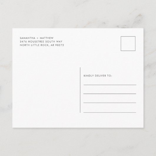 Elegant Dusty Blue Floral sla de datum op Aankondigingskaart (Achterkant)