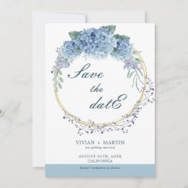 Elegant Dusty Blue Floral sla de datum op Kaart